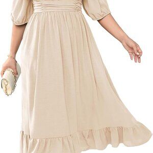 Women's Plus Size Maxi Dress Summer Flowy A-Line Elegant Wedding Guest